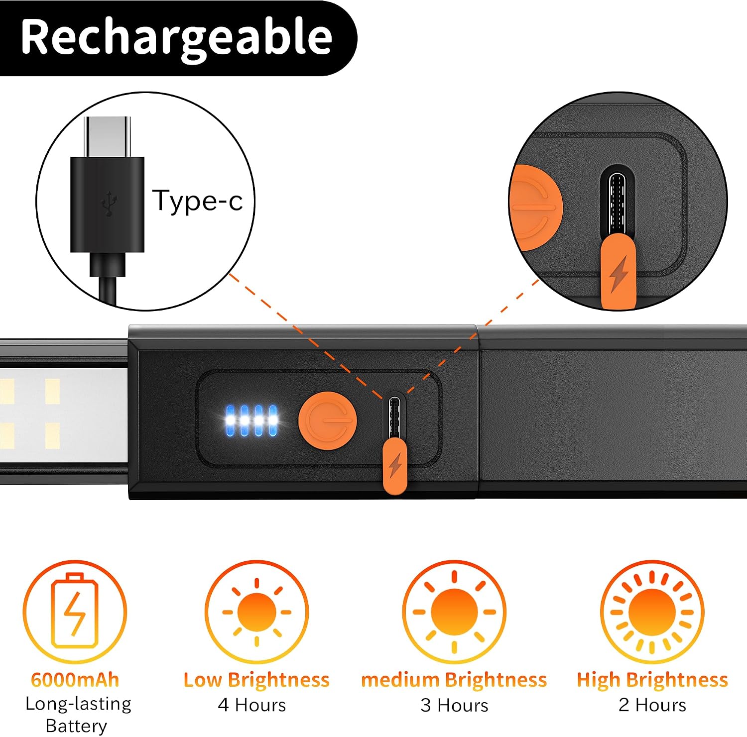 daphomeu LED Motorhaubenleuchte Wiederaufladbar, Abnehmbare Arbeitsleuchte 2 daphomeu LED Motorhaubenleuchte Wiederaufladbar, Abnehmbare Arbeitsleuchte – Bild 2