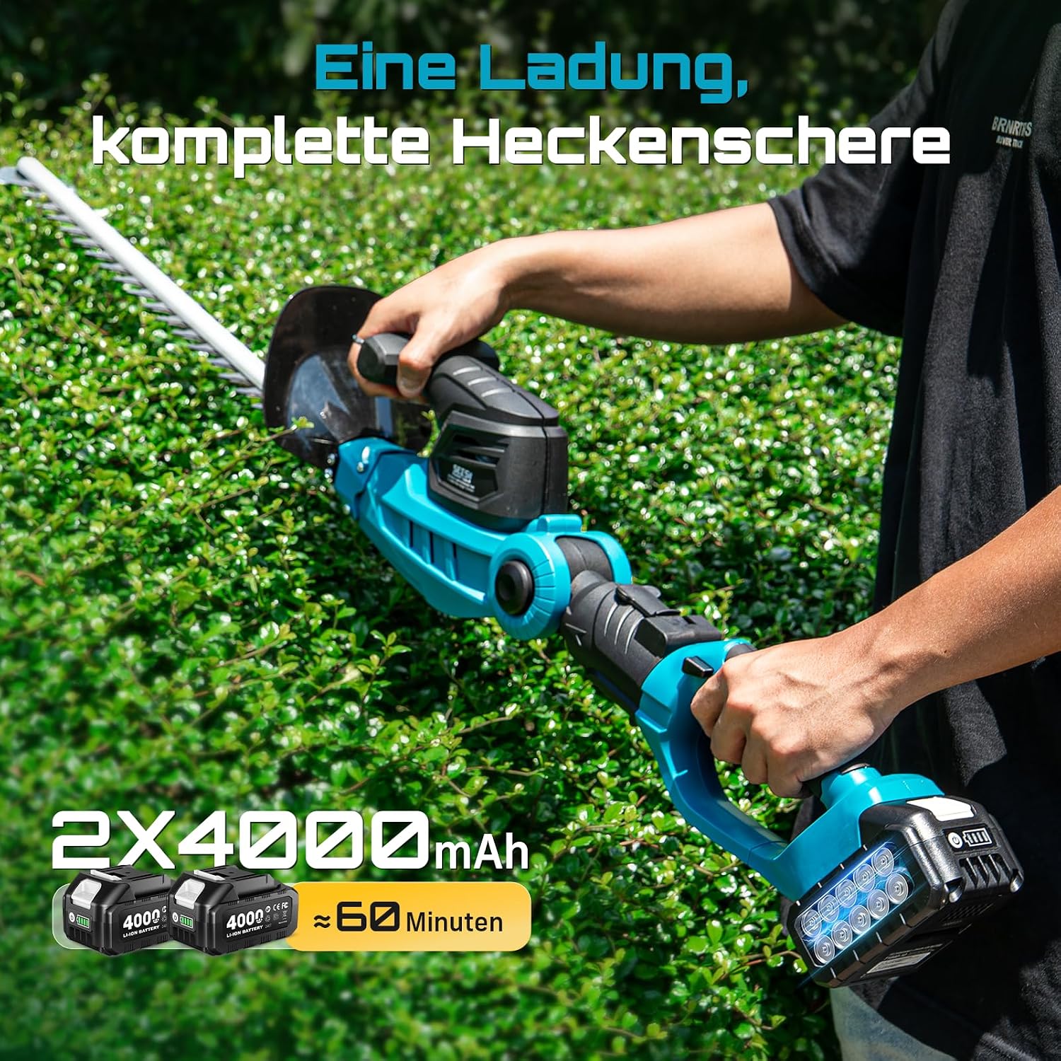 SEESII 20V Teleskop Heckenschere Akku, 2-in-1 Design, 53 cm Doppelmesser 5 SEESII 20V Teleskop Heckenschere Akku, 2-in-1 Design, 53 cm Doppelmesser – Bild 5