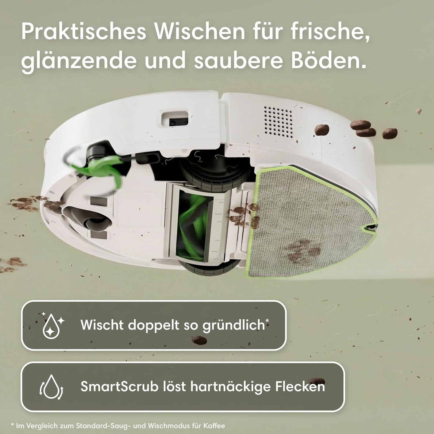 iRobot Roomba® 115 Combo Saug- und Wischroboter + AutoEmpty™ Dock, 15k Pa Saugleistung, Bürsten und Wischpad reichen, Navigation mit Clearview™ LiDAR, Weiß 5 iRobot Roomba® 115 Combo Saug- und Wischroboter + AutoEmpty™ Dock, 15k Pa Saugleistung, Bürsten und Wischpad reichen, Navigation mit Clearview™ LiDAR, Weiß – Bild 5