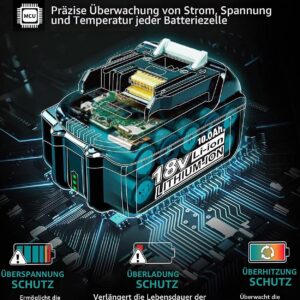 2X 18V 10.0Ah/10000mAh Ersatzakku für makita akku