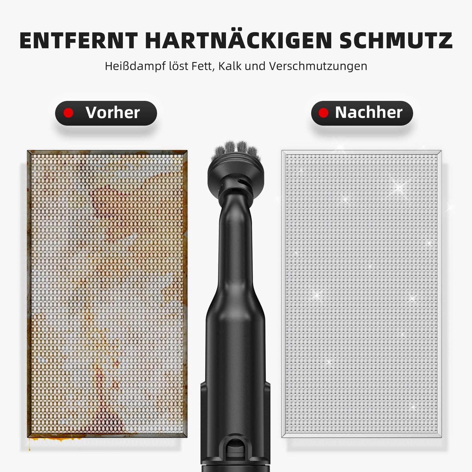 Dampfreiniger, 1200 W, 400 ml Wassertank, 13 Zubehörteile, Handgerät 4 Dampfreiniger, 1200 W, 400 ml Wassertank, 13 Zubehörteile, Handgerät – Bild 4