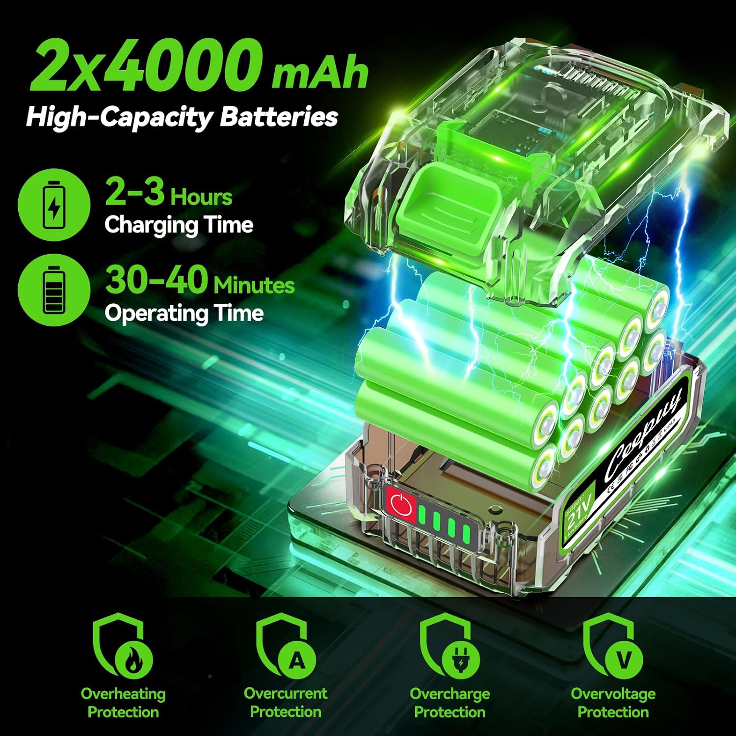 CEEPUY 6 Zoll Mini Akku-Kettensäge 2 x 4000 mAh elektrische Säge zum Beschneiden mit Ölpumpe, Handkettensäge zum Schneiden von Holz und Gärten 3 CEEPUY 6 Zoll Mini Akku-Kettensäge 2 x 4000 mAh elektrische Säge zum Beschneiden mit Ölpumpe, Handkettensäge zum Schneiden von Holz und Gärten – Bild 3