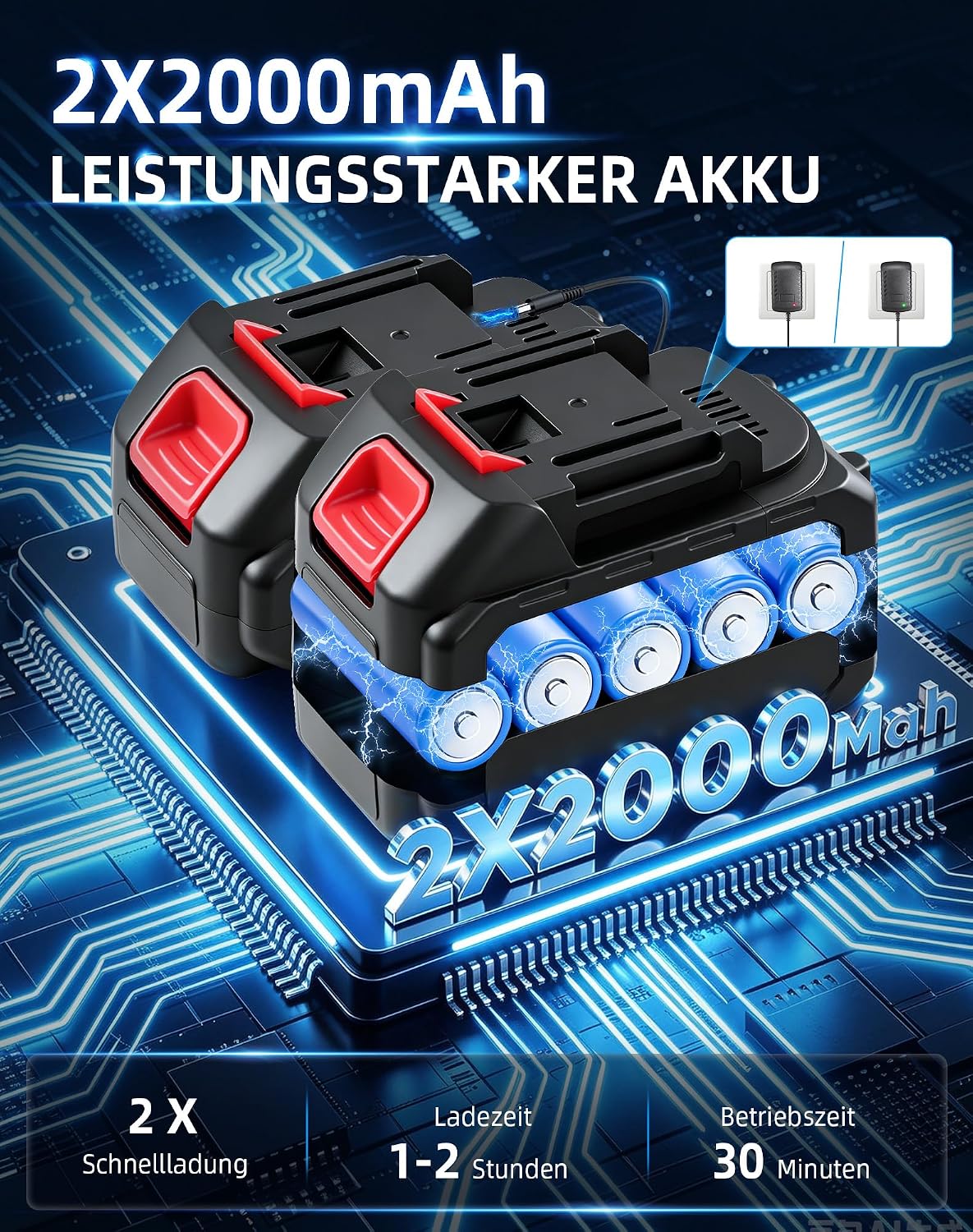 Akku Hochdruckreiniger, Tragbarer Mobiler Hochdruckreiniger 21V 60Bar hochdruckreiniger Mit 2 Akku, Schaumsprüher, 3-in-1 Multifunktionale Düse für Auto, Terrasse, Fenster, Rasen 4 Akku Hochdruckreiniger, Tragbarer Mobiler Hochdruckreiniger 21V 60Bar hochdruckreiniger Mit 2 Akku, Schaumsprüher, 3-in-1 Multifunktionale Düse für Auto, Terrasse, Fenster, Rasen – Bild 4