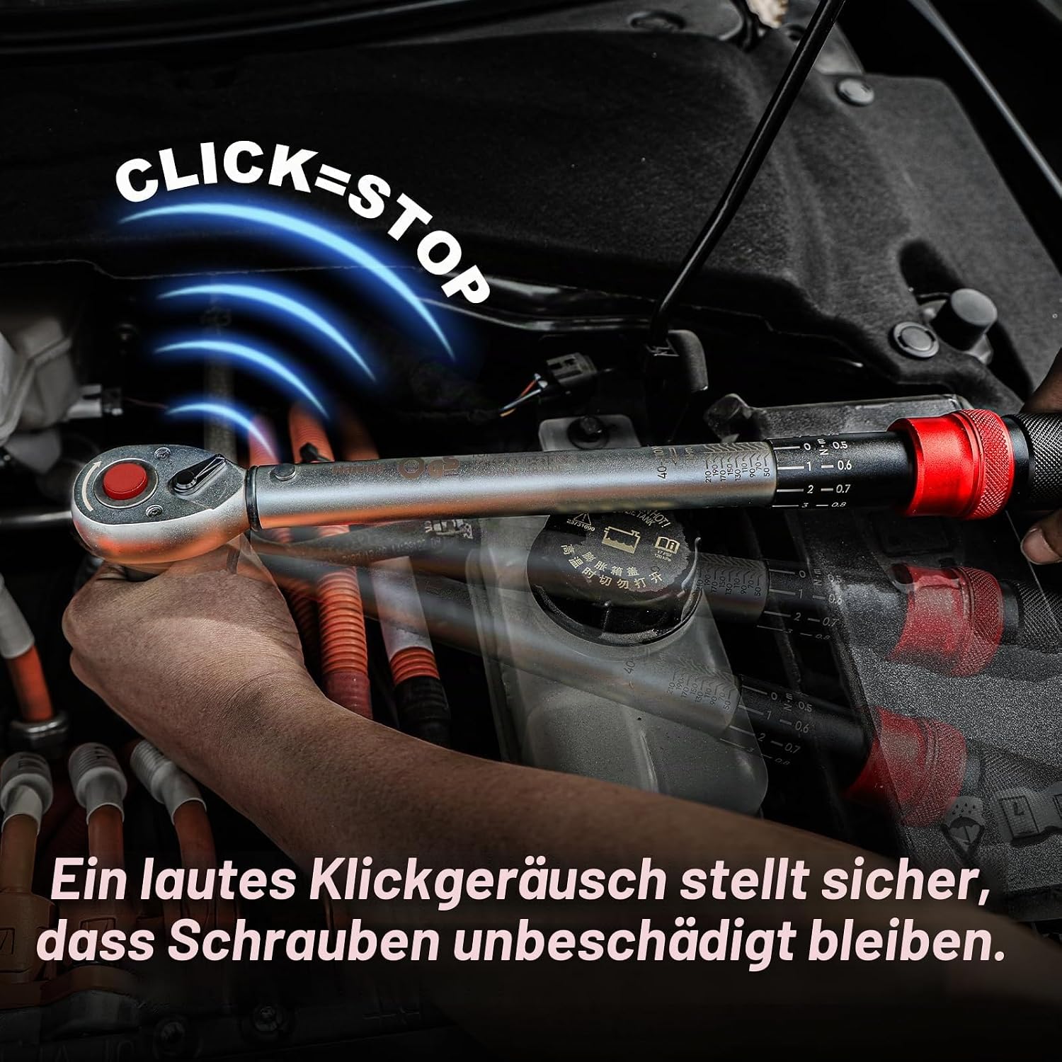 Hairich Drehmomentschlüssel Auto 1/2" 40-210 Nm | TÜV SÜD GS zertifiziert | 5-teiliges Werkzeugset mit 125 mm Verlängerung und 3 Stecknüssen | Ideal für Reifenwechsel, Auto- & Motorradreparaturen 4 Hairich Drehmomentschlüssel Auto 1/2" 40-210 Nm | TÜV SÜD GS zertifiziert | 5-teiliges Werkzeugset mit 125 mm Verlängerung und 3 Stecknüssen | Ideal für Reifenwechsel, Auto- & Motorradreparaturen – Bild 4