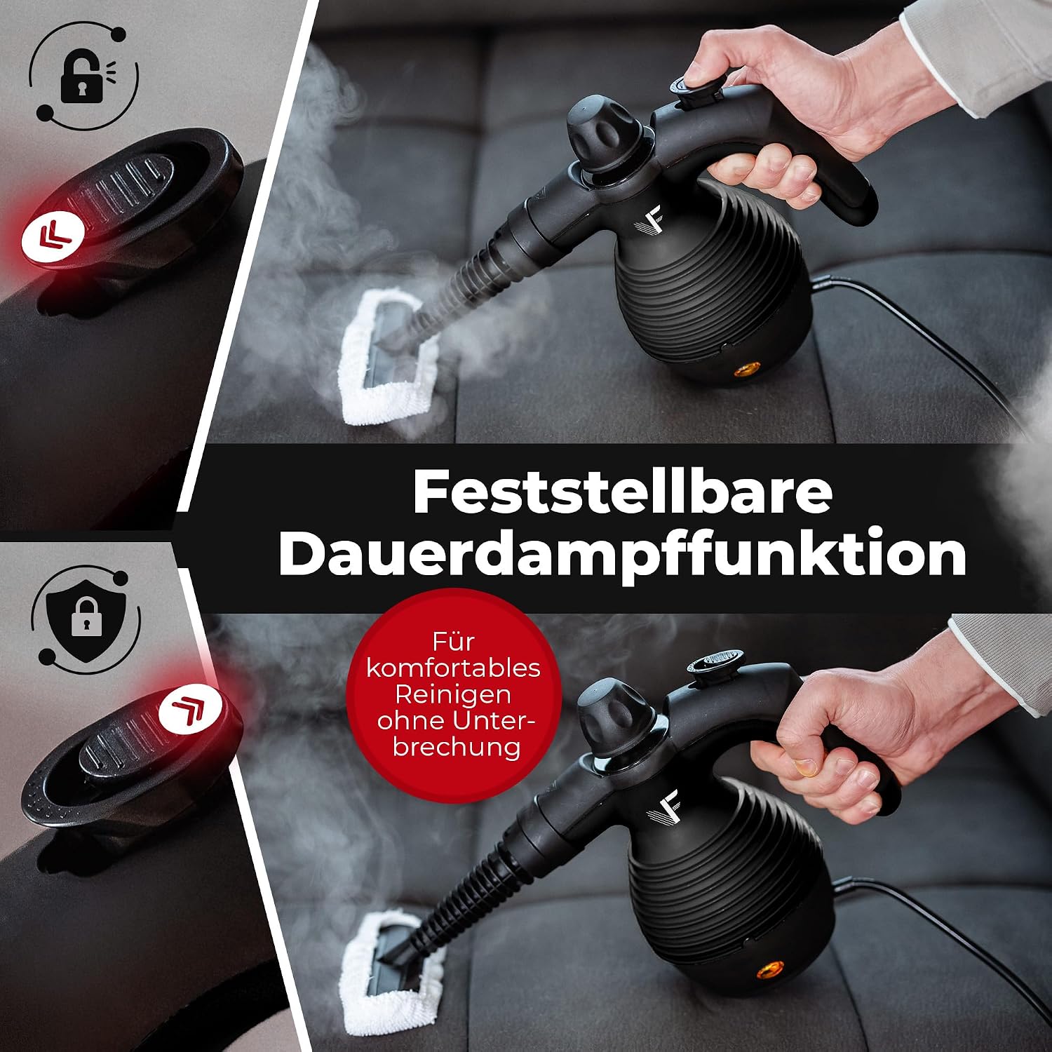 Neighbour's Friend® Dampfreiniger Neues Modell – Leistungsstarker Hand Steam Cleaner, 3,5 Bar Druck, 4m Kabel, 350ml Tank I Handdampfreiniger für Auto, Werkstatt, Haushalt & Fensterreinigung 4 Neighbour's Friend® Dampfreiniger Neues Modell – Leistungsstarker Hand Steam Cleaner, 3,5 Bar Druck, 4m Kabel, 350ml Tank I Handdampfreiniger für Auto, Werkstatt, Haushalt & Fensterreinigung – Bild 4