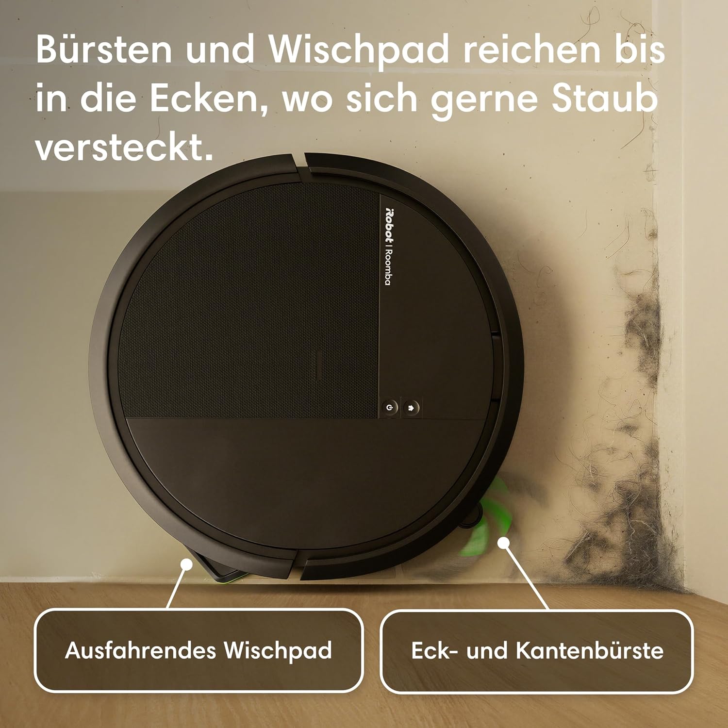 iRobot Roomba® 115 Combo Saug- und Wischroboter, 15k Pa Saugleistung, Bürsten und Wischpad reichen, Navigation mit Clearview™ LiDAR, Schwarz 3 iRobot Roomba® 115 Combo Saug- und Wischroboter, 15k Pa Saugleistung, Bürsten und Wischpad reichen, Navigation mit Clearview™ LiDAR, Schwarz – Bild 3