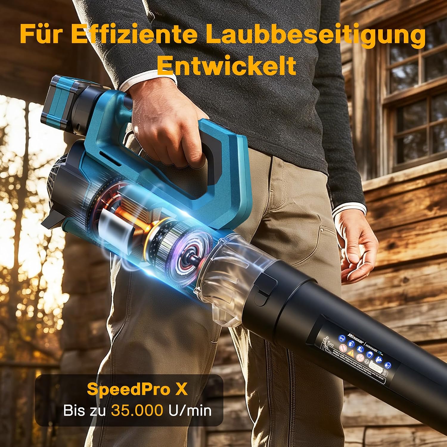 Akku Laubbläser Kabellos, Leicht und Bürstenlos, 4 Stufen+Turbo, 2 Akkus 3 Akku Laubbläser Kabellos, Leicht und Bürstenlos, 4 Stufen+Turbo, 2 Akkus – Bild 3