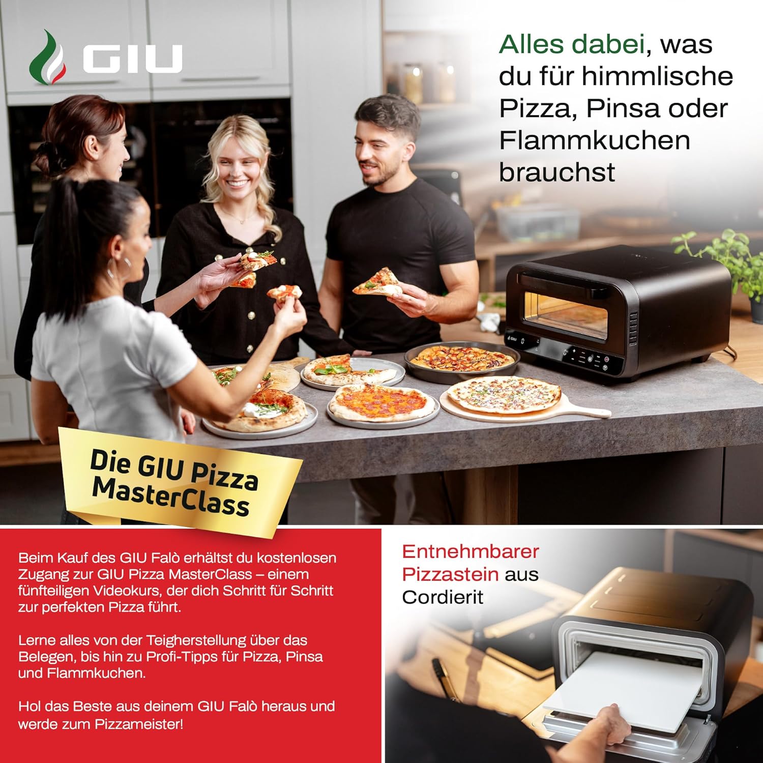 GIU Elektrischer Pizzaofen - Starker Elektro-Ofen für neapolitanische Pizza | Backofen, Pizzaofen, elektrisch, Electric Oven | Über 450 Grad FusionHeat-Tech | Genieße Steinofen-Geschmack Zuhause 5 GIU Elektrischer Pizzaofen - Starker Elektro-Ofen für neapolitanische Pizza | Backofen, Pizzaofen, elektrisch, Electric Oven | Über 450 Grad FusionHeat-Tech | Genieße Steinofen-Geschmack Zuhause – Bild 5