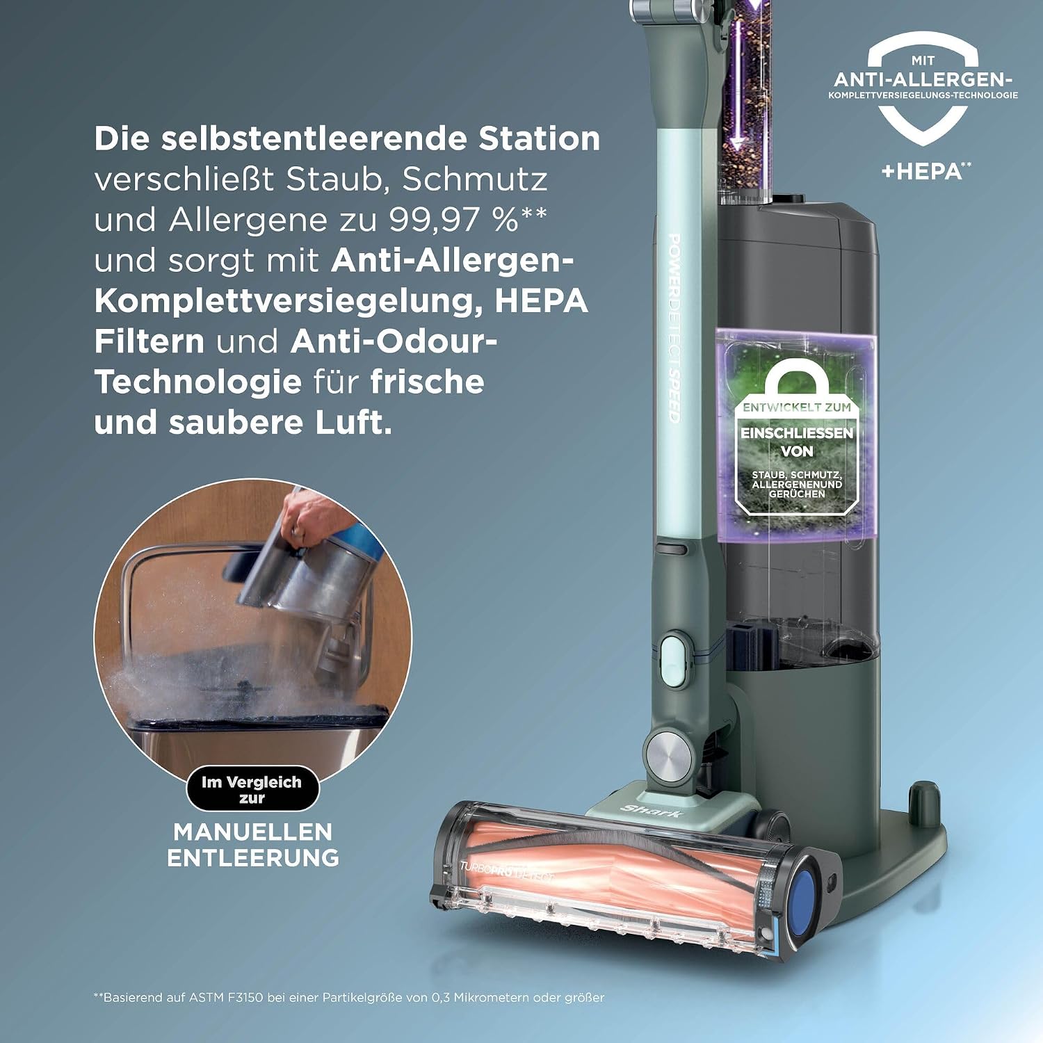 Shark Detect Speed Clean & Empty Pet Pro Akku-Staubsauger, Salbeigrau 4 Shark Detect Speed Clean & Empty Pet Pro Akku-Staubsauger, Salbeigrau – Bild 4