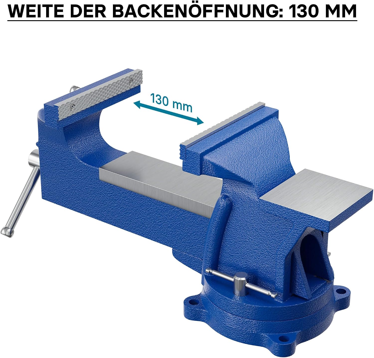 Wiltec Schraubstock Heavy Duty 125 mm Klemmbacke, Spannwerkzeug mit Amboss für schwere Beanspruchung für Werkbank 3 Wiltec Schraubstock Heavy Duty 125 mm Klemmbacke, Spannwerkzeug mit Amboss für schwere Beanspruchung für Werkbank – Bild 3