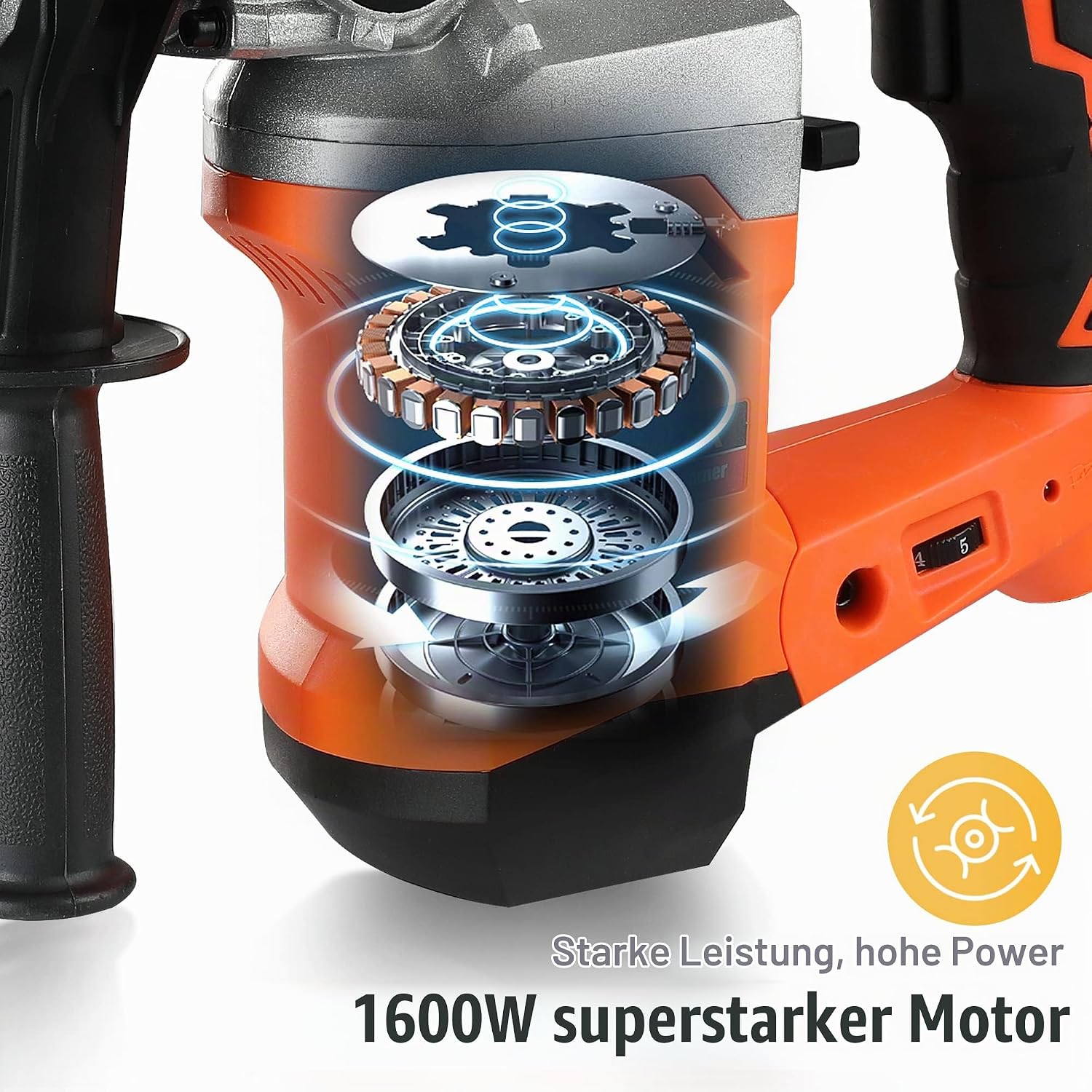 ValueMax Bohrhammer SDS-Plus 1600W, 6 Joule Abbruchhammer, Im Beton 32mm 3 ValueMax Bohrhammer SDS-Plus 1600W, 6 Joule Abbruchhammer, Im Beton 32mm – Bild 3