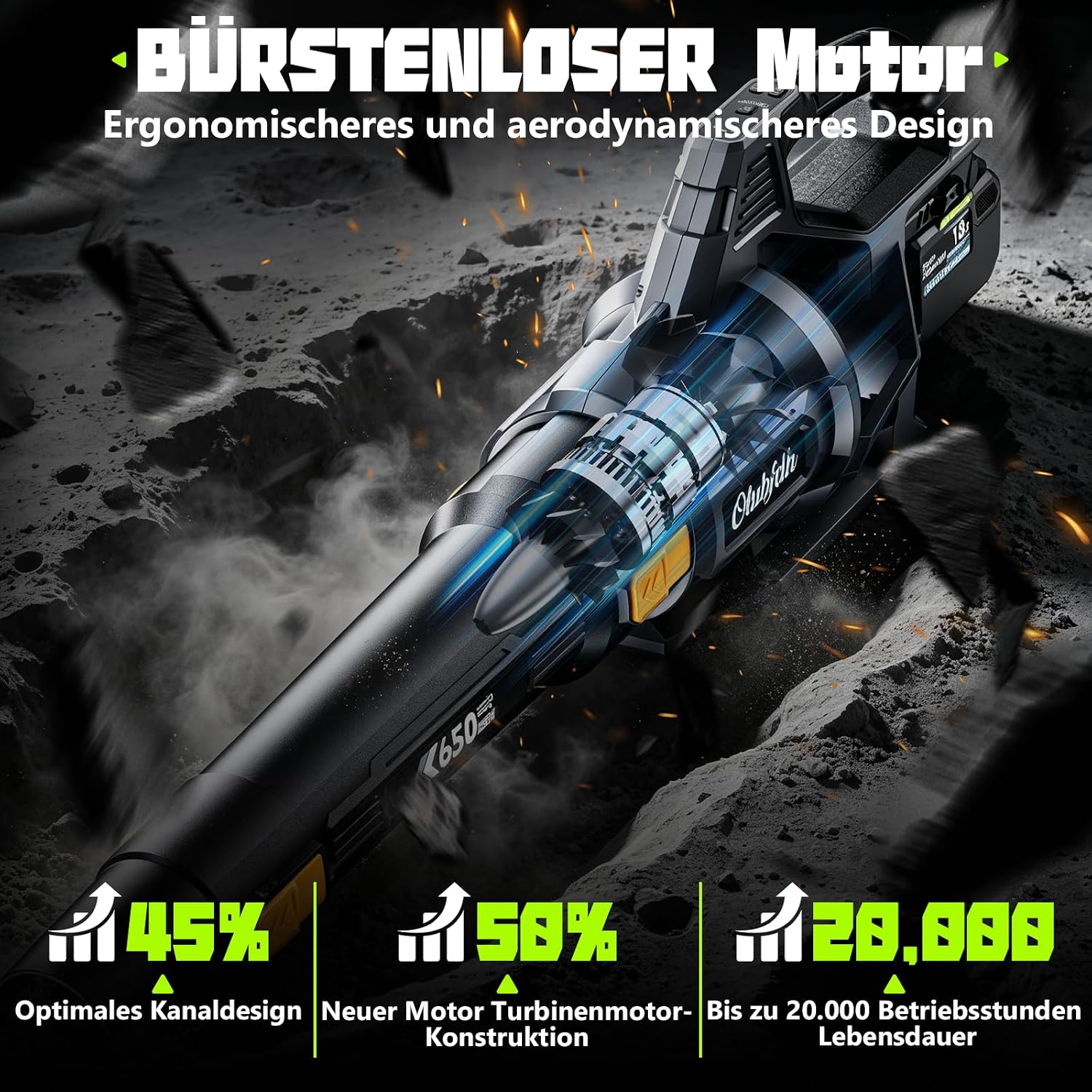 18V Akku-Laubbläser, Kabelloser elektrischer Laubbläser 4 18V Akku-Laubbläser, Kabelloser elektrischer Laubbläser – Bild 4