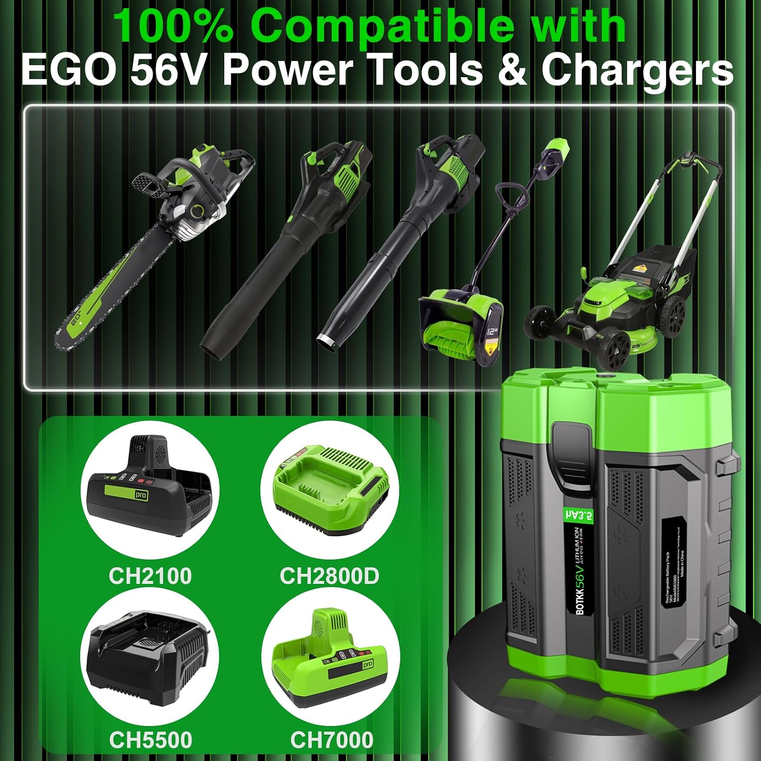 56V 5,3Ah Li-Ion Ersatzakku BA2800 für EGO 56V Akku BA2800T BA4200 BA1400 BA1400T 5 56V 5,3Ah Li-Ion Ersatzakku BA2800 für EGO 56V Akku BA2800T BA4200 BA1400 BA1400T – Bild 5