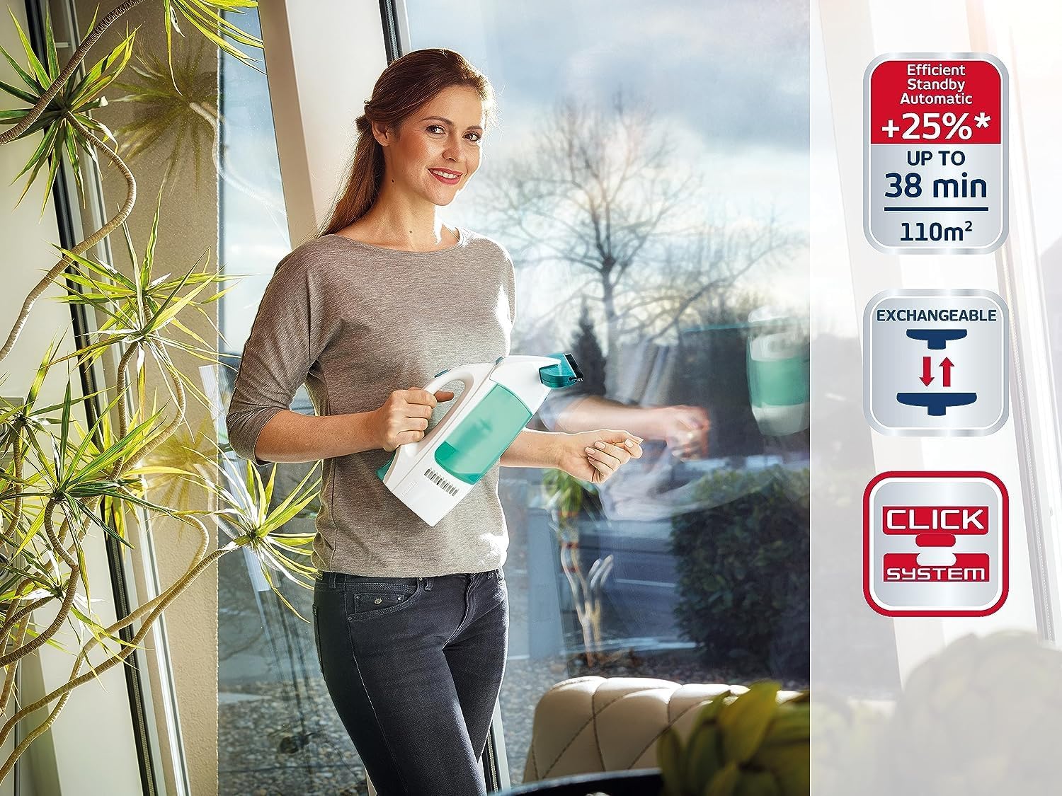 Leifheit Fenstersauger Set Dry&Clean mit Stiel/Einwascher, Fensterreiniger 3 Leifheit Fenstersauger Set Dry&Clean mit Stiel/Einwascher, Fensterreiniger – Bild 3