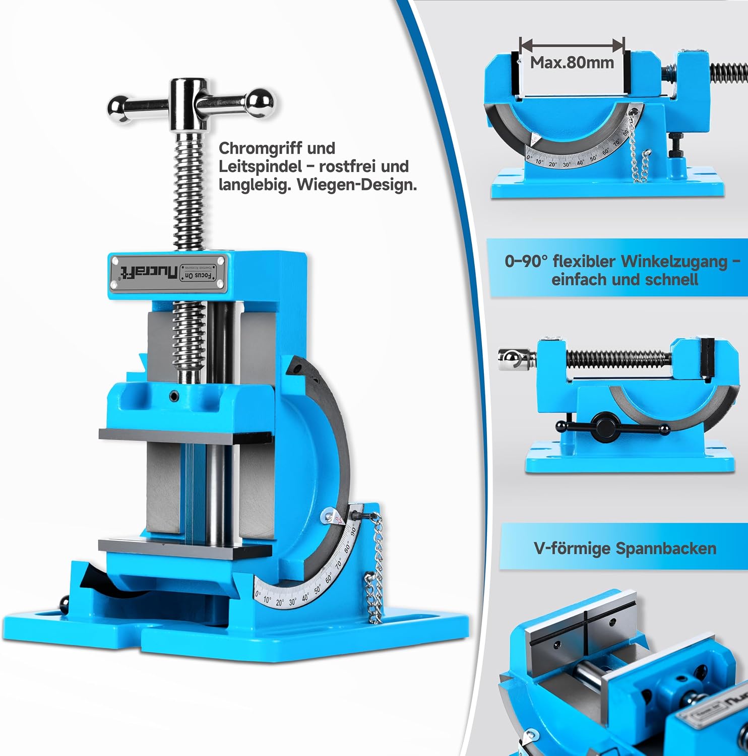 Nucraft Bohrmaschinen-Schraubstock Kippbarer 80mm/3''für Säulenbohrmaschine 4 Nucraft Bohrmaschinen-Schraubstock Kippbarer 80mm/3''für Säulenbohrmaschine – Bild 4