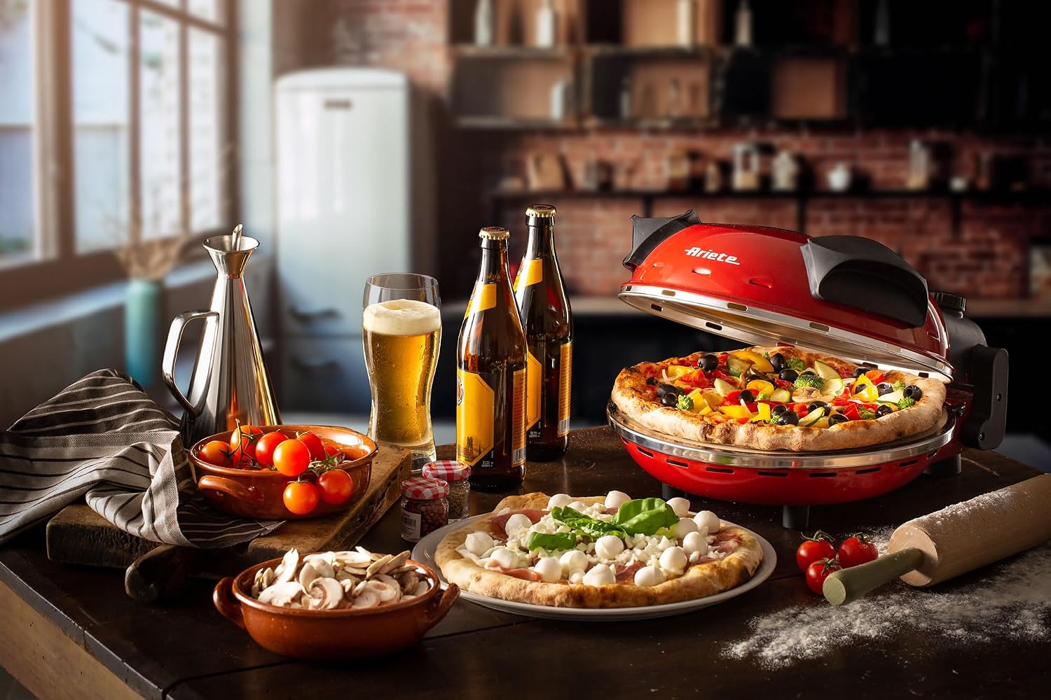 Ariete Pizzaofen 909, 4-Minuten-Pizza, Pizzaofen mit 5 Garstufen, Feuerfeste Platte zum Wiederaufwärmen, Holzbrettchen im Lieferumfang Enthalten, Max. Temperatur 400°C, 1200W, Rot 4 Ariete Pizzaofen 909, 4-Minuten-Pizza, Pizzaofen mit 5 Garstufen, Feuerfeste Platte zum Wiederaufwärmen, Holzbrettchen im Lieferumfang Enthalten, Max. Temperatur 400°C, 1200W, Rot – Bild 4