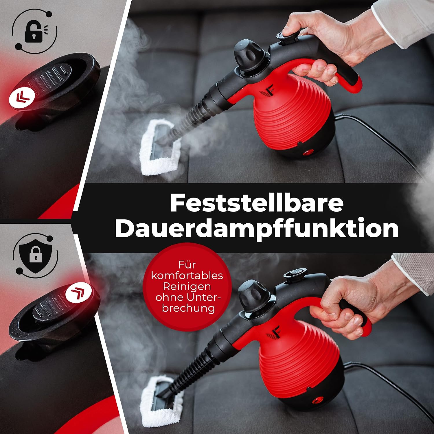 Neighbour's Friend® Dampfreiniger Neues Modell – Leistungsstarker Hand Steam Cleaner, 3,5 Bar Druck, 4m Kabel, 350ml Tank I Handdampfreiniger für Auto, Werkstatt, Haushalt & Fensterreinigung 3 Neighbour's Friend® Dampfreiniger Neues Modell – Leistungsstarker Hand Steam Cleaner, 3,5 Bar Druck, 4m Kabel, 350ml Tank I Handdampfreiniger für Auto, Werkstatt, Haushalt & Fensterreinigung – Bild 3