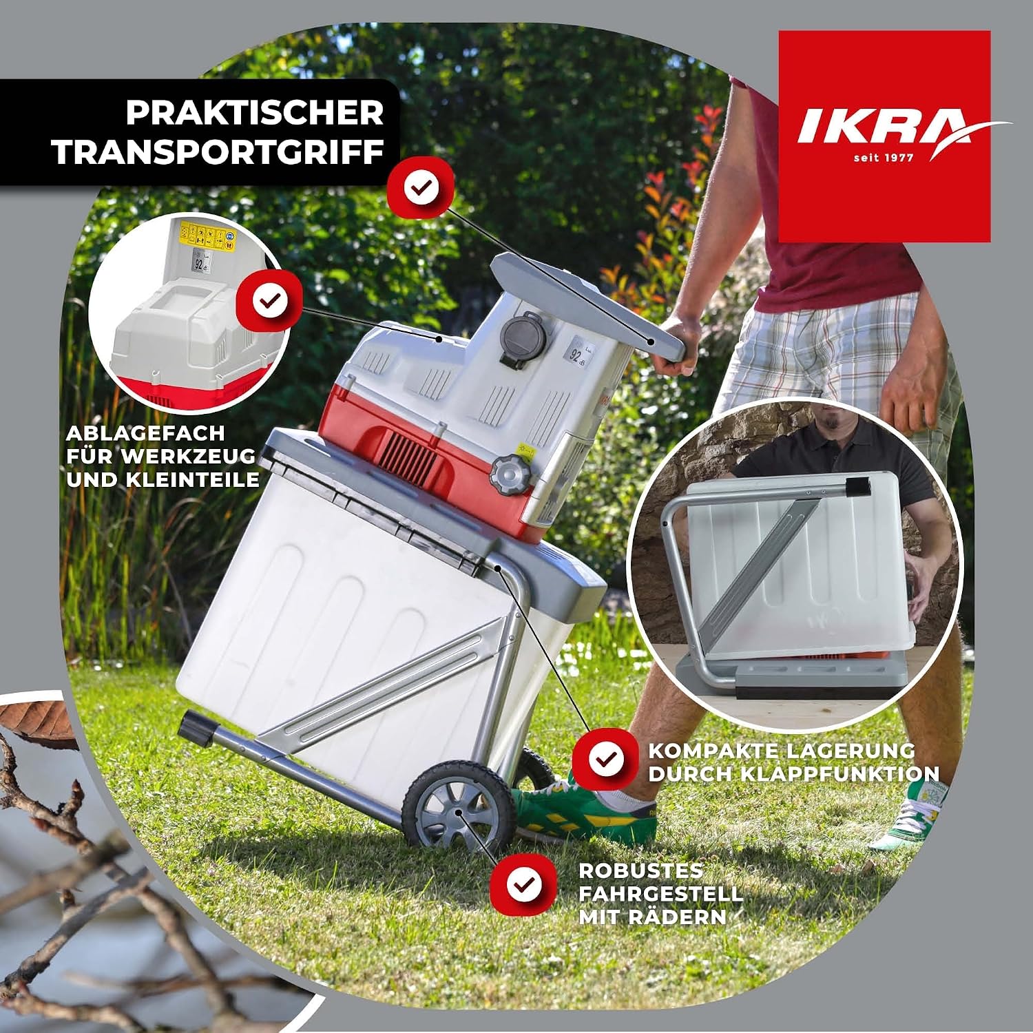 IKRA Elektro Gartenhäcksler Walzenhäcksler ILH 2800, Aststärke bis 44mm 4 IKRA Elektro Gartenhäcksler Walzenhäcksler ILH 2800, Aststärke bis 44mm – Bild 4