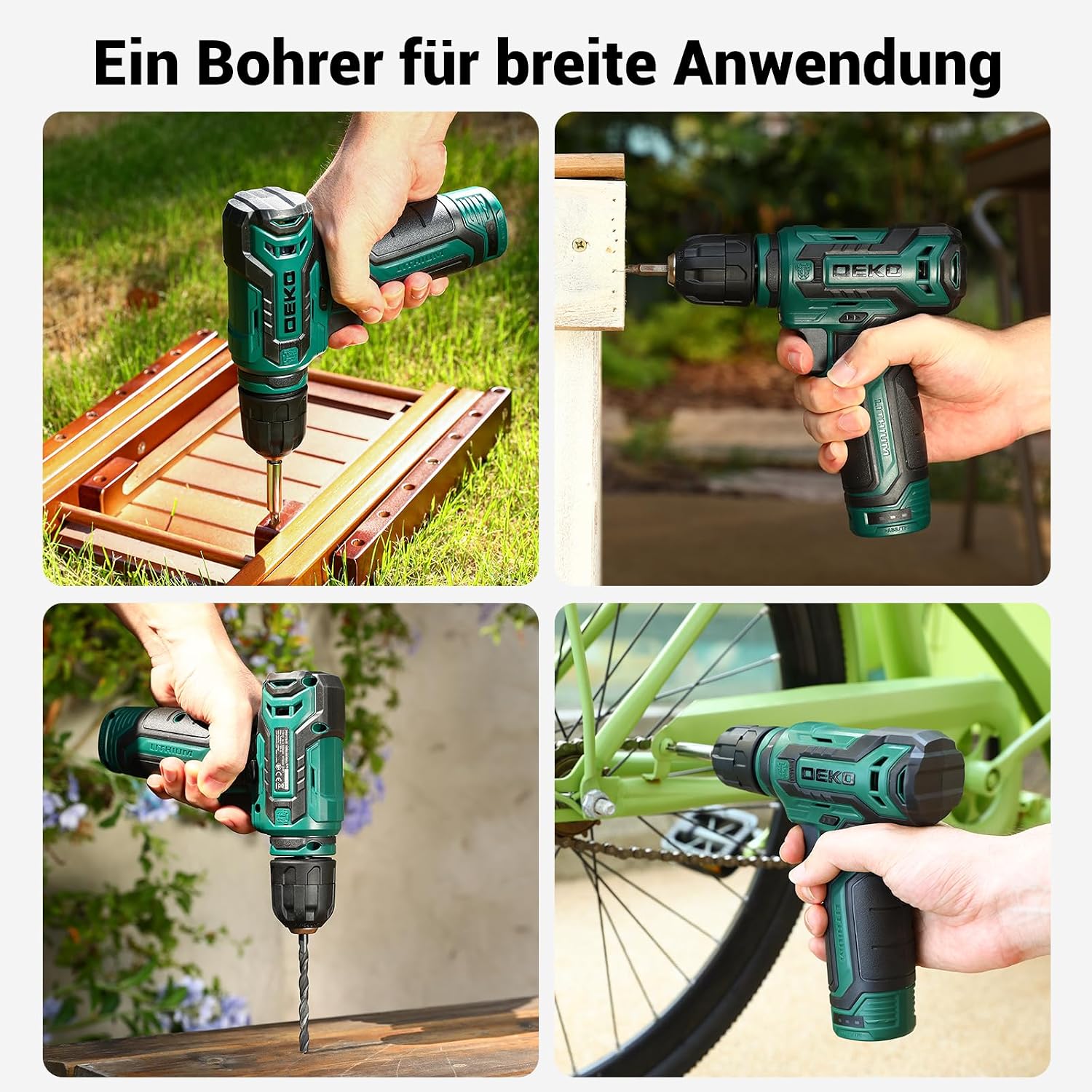 238-tlg Werkzeugkoffer Gefüllt: DEKO Werkzeugset mit 12V Akkubohrer,Schubladen-Werkzeugkasten (einfach Zugriff),für Männer/Frauen – Hausreparaturen, Fahrzeugwartung,Heimwerken(Grün) 5 238-tlg Werkzeugkoffer Gefüllt: DEKO Werkzeugset mit 12V Akkubohrer,Schubladen-Werkzeugkasten (einfach Zugriff),für Männer/Frauen – Hausreparaturen, Fahrzeugwartung,Heimwerken(Grün) – Bild 5