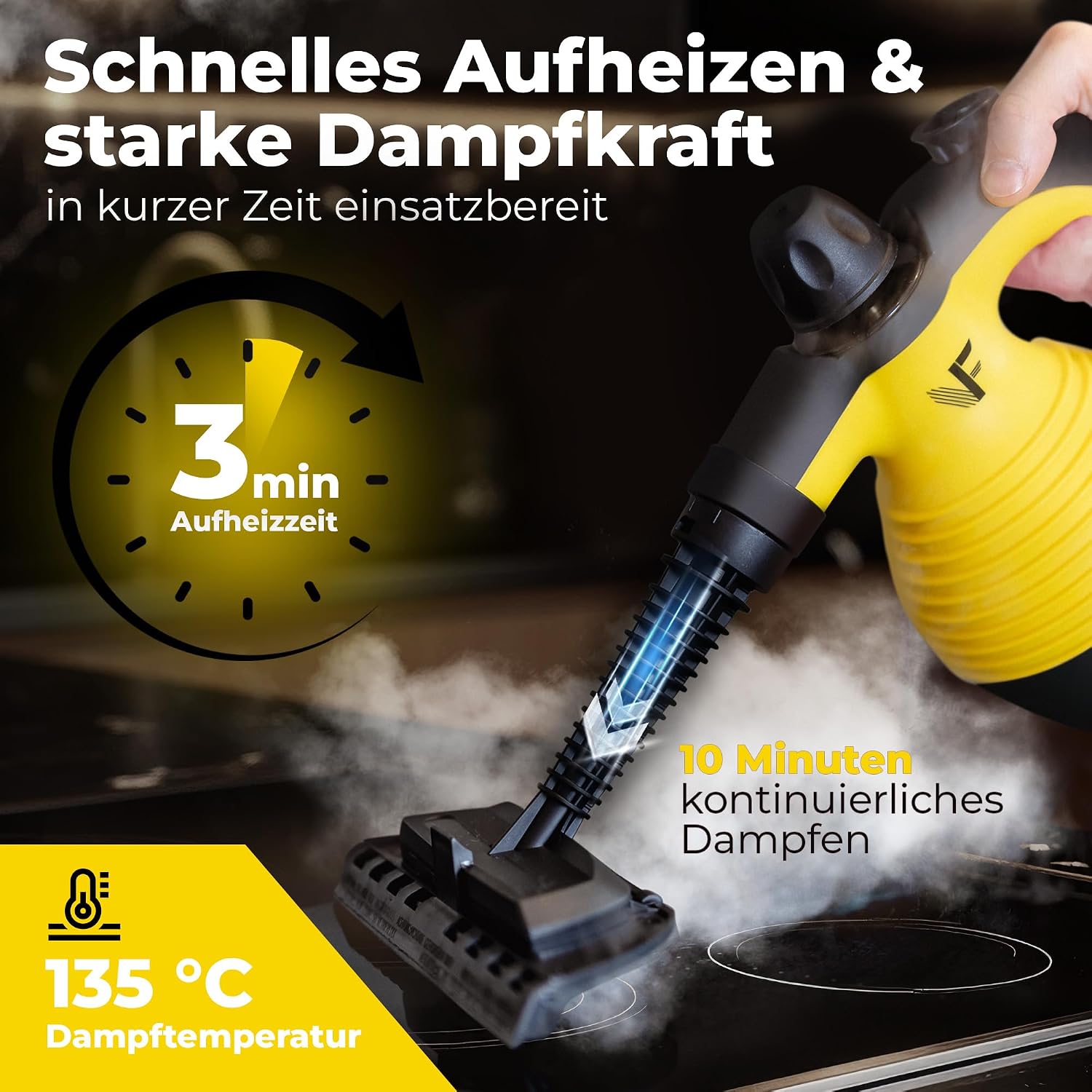 Neighbour's Friend® Dampfreiniger Neues Modell – Leistungsstarker Hand Steam Cleaner, 3,5 Bar Druck, 4m Kabel, 350ml Tank I Handdampfreiniger für Auto, Werkstatt, Haushalt & Fensterreinigung 4 Neighbour's Friend® Dampfreiniger Neues Modell – Leistungsstarker Hand Steam Cleaner, 3,5 Bar Druck, 4m Kabel, 350ml Tank I Handdampfreiniger für Auto, Werkstatt, Haushalt & Fensterreinigung – Bild 4