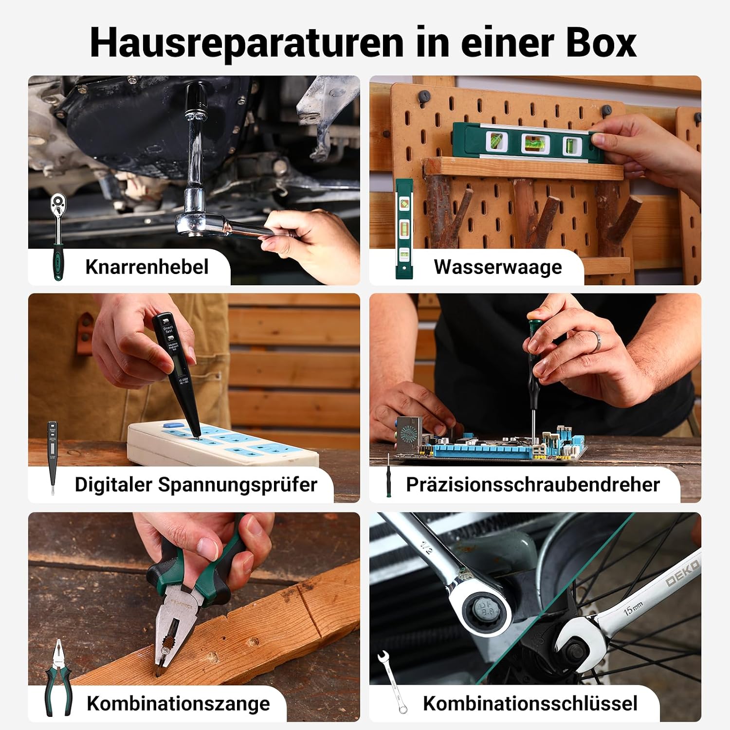 238-tlg Werkzeugkoffer Gefüllt: DEKO Werkzeugset mit 12V Akkubohrer,Schubladen-Werkzeugkasten (einfach Zugriff),für Männer/Frauen – Hausreparaturen, Fahrzeugwartung,Heimwerken(Grün) 4 238-tlg Werkzeugkoffer Gefüllt: DEKO Werkzeugset mit 12V Akkubohrer,Schubladen-Werkzeugkasten (einfach Zugriff),für Männer/Frauen – Hausreparaturen, Fahrzeugwartung,Heimwerken(Grün) – Bild 4