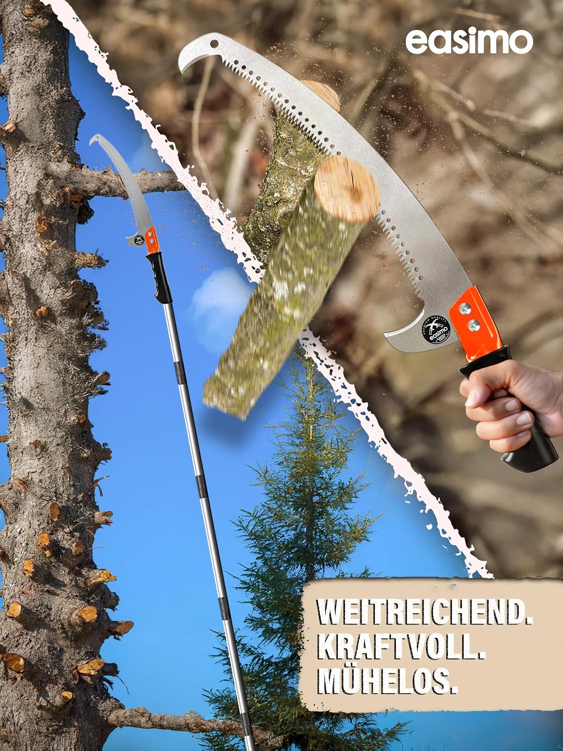 Astsäge Teleskop für Baumbeschneidung I Säge mit Teleskopstiel einstellbar auf bis zu 2.3m I Teleskop Baumsäge Baumschneider Baum Hochentaster 5 Astsäge Teleskop für Baumbeschneidung I Säge mit Teleskopstiel einstellbar auf bis zu 2.3m I Teleskop Baumsäge Baumschneider Baum Hochentaster – Bild 5