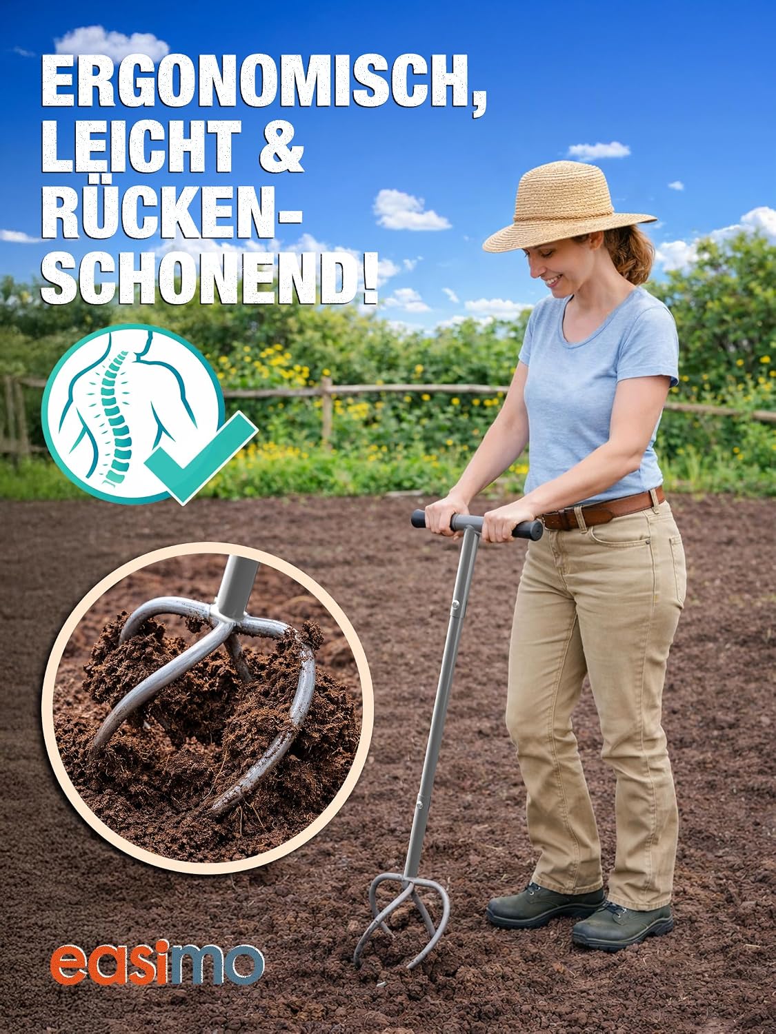 Gartenkralle mit T-Griff | Handkultivator & Bodenlockerer | Twist Tiller zum Boden Lockern, Belüften & Unkraut Entfernen | Garten Werkzeug 4 Gartenkralle mit T-Griff | Handkultivator & Bodenlockerer | Twist Tiller zum Boden Lockern, Belüften & Unkraut Entfernen | Garten Werkzeug – Bild 4