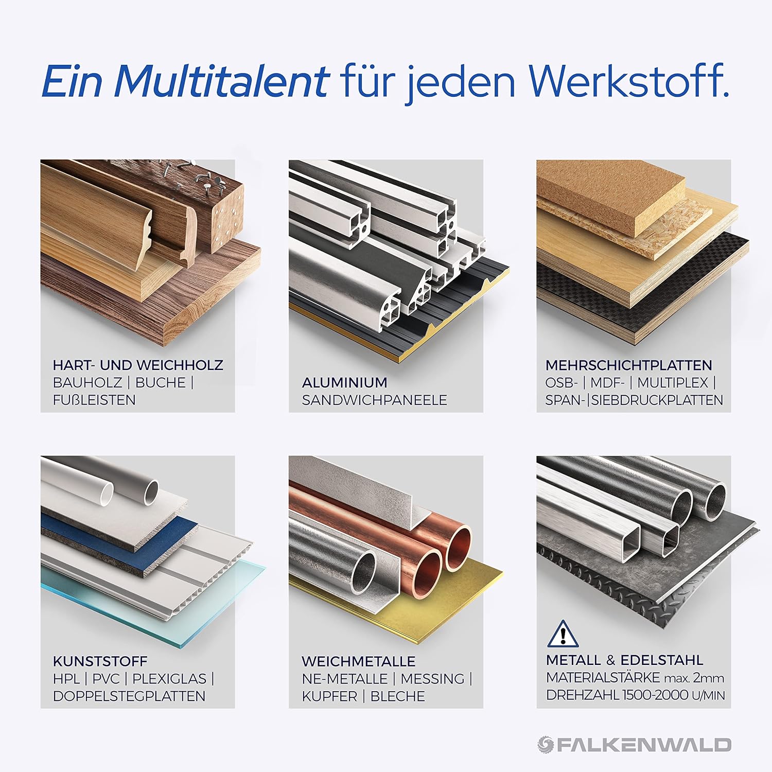 FALKENWALD Multi Sägeblatt 260x30 - Kreissägeblatt 260x30 Holz Metall Alu 2 FALKENWALD Multi Sägeblatt 260x30 - Kreissägeblatt 260x30 Holz Metall Alu – Bild 2
