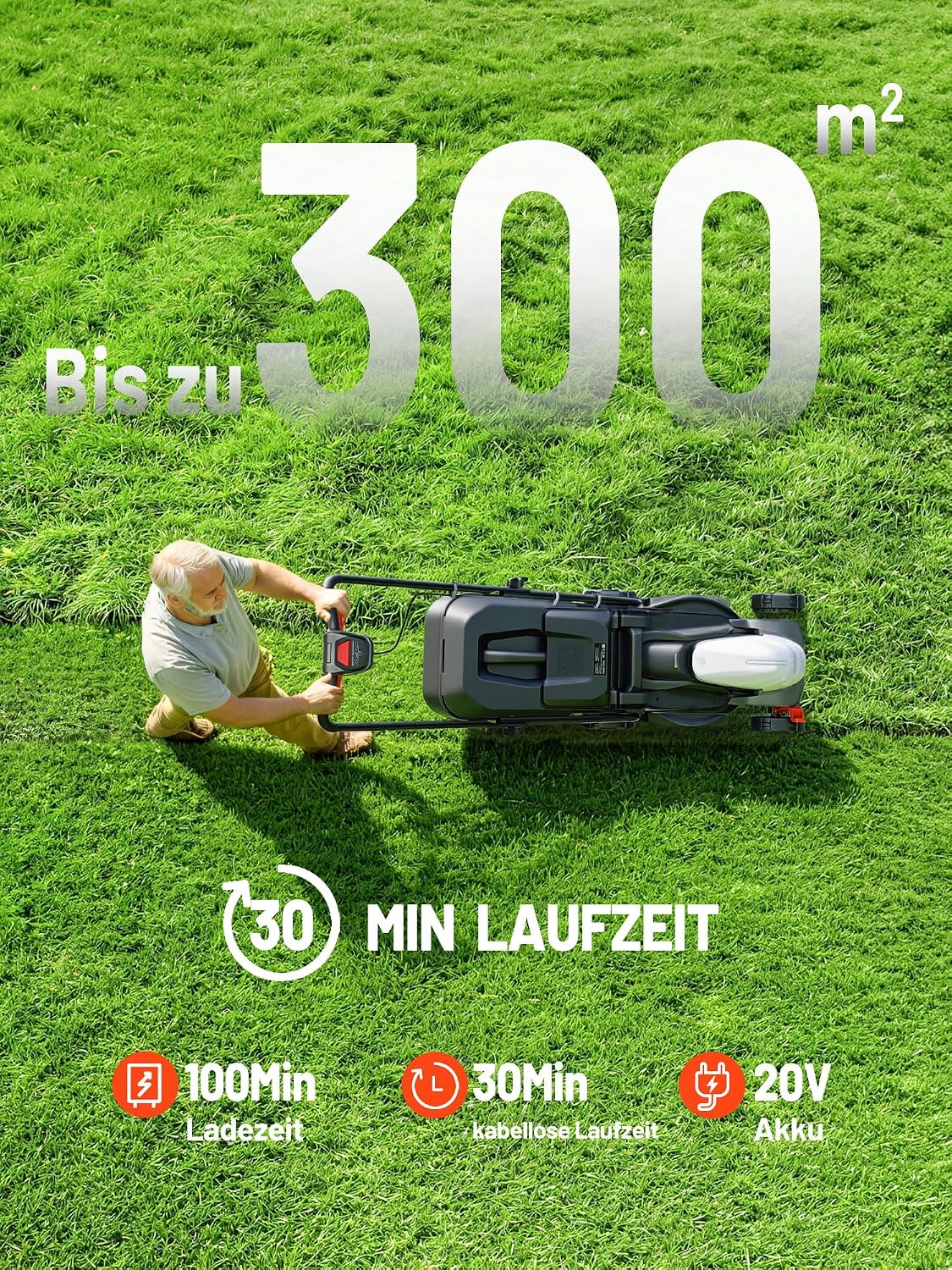 Litheli Akku Rasenmäher mit Akku 5,0Ah, 33cm Rasenmäher Elektro bis 300 m² 5 Litheli Akku Rasenmäher mit Akku 5,0Ah, 33cm Rasenmäher Elektro bis 300 m² – Bild 5