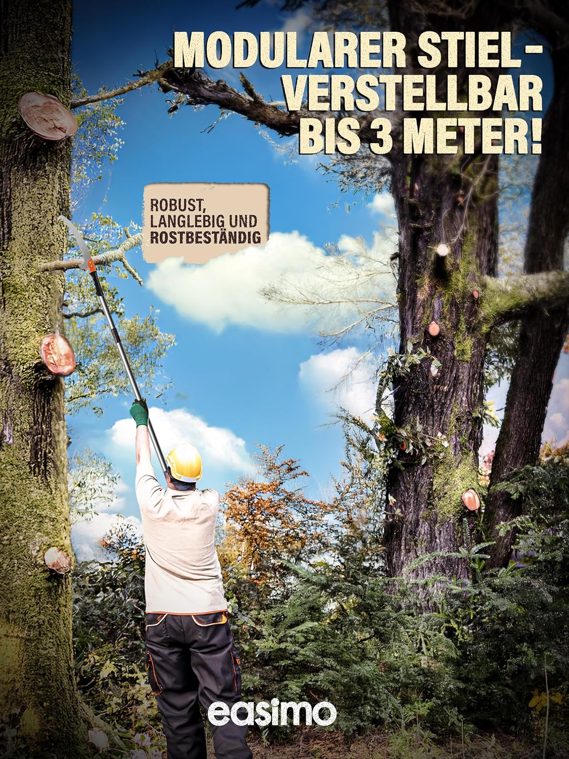 Astsäge Teleskop für Baumbeschneidung I Säge mit Teleskopstiel einstellbar auf bis zu 2.3m I Teleskop Baumsäge Baumschneider Baum Hochentaster 4 Astsäge Teleskop für Baumbeschneidung I Säge mit Teleskopstiel einstellbar auf bis zu 2.3m I Teleskop Baumsäge Baumschneider Baum Hochentaster – Bild 4